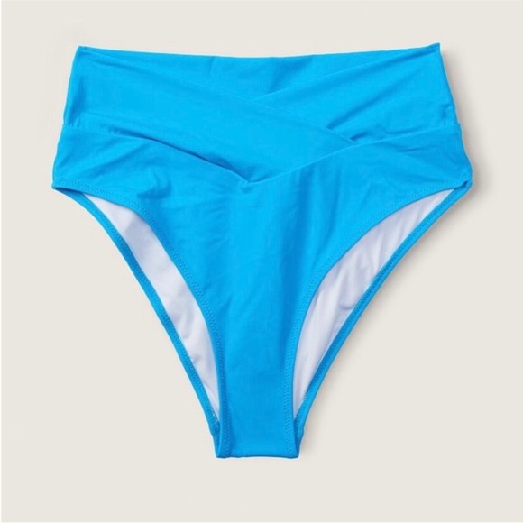 PINK Victorias Secret Bright Marine Blue High-Waist Bikini Bottom Small - Picture 1 of 8